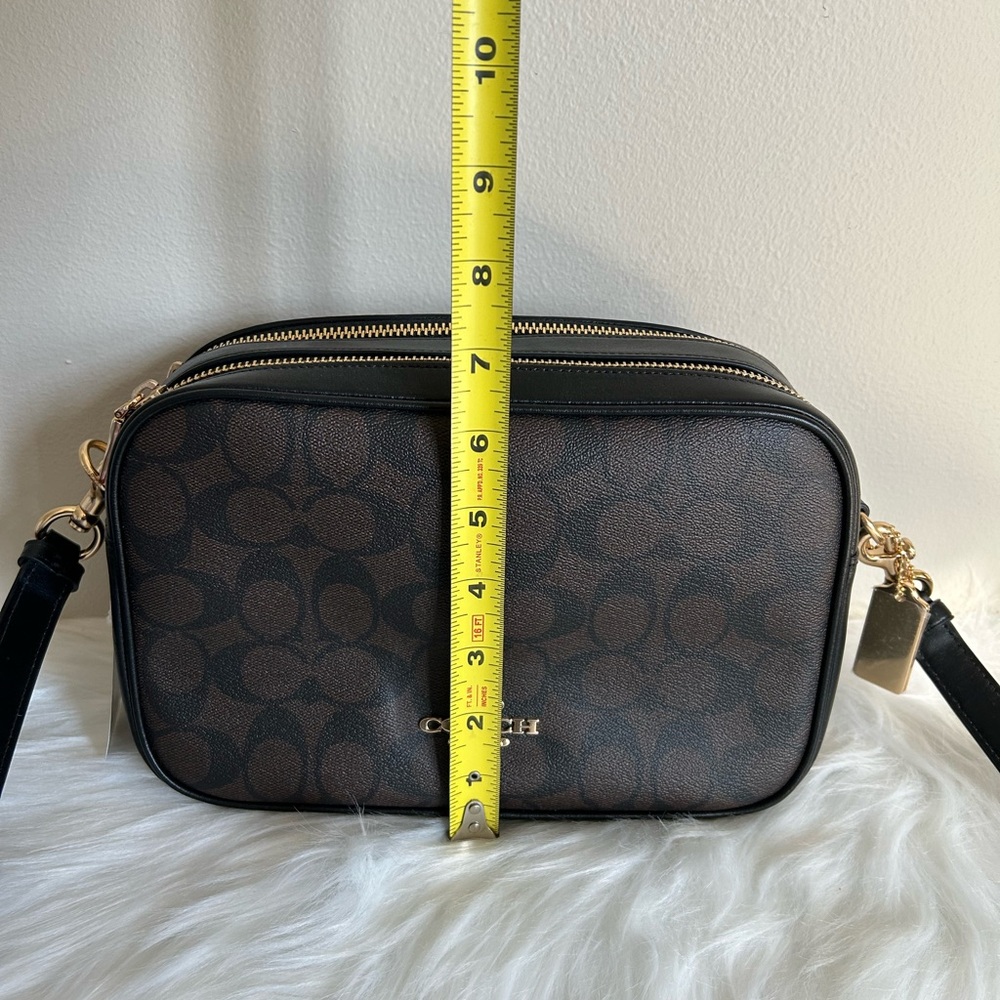 Coach Jes Crossbody Brown Black Signature Canvas Leather Bag‎ F68168 NEW - Picture 8 of 8